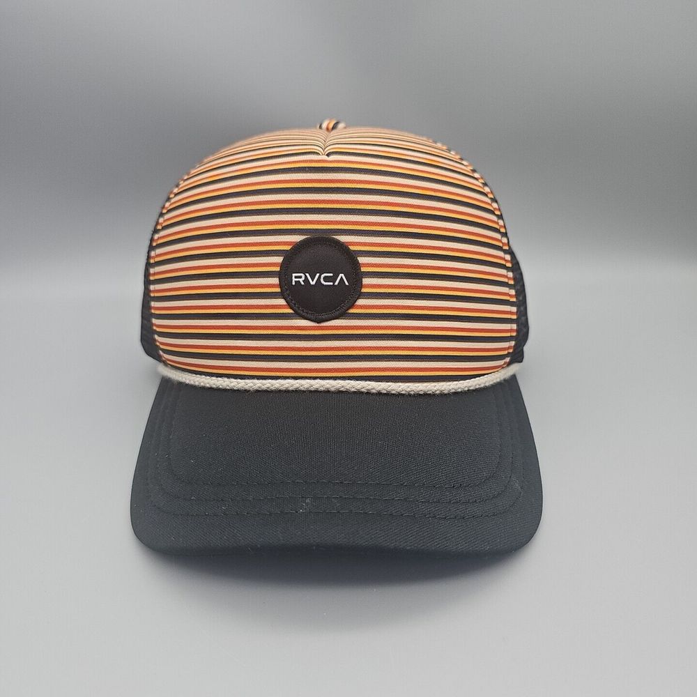 RVCA Striped Orange and Black Hat